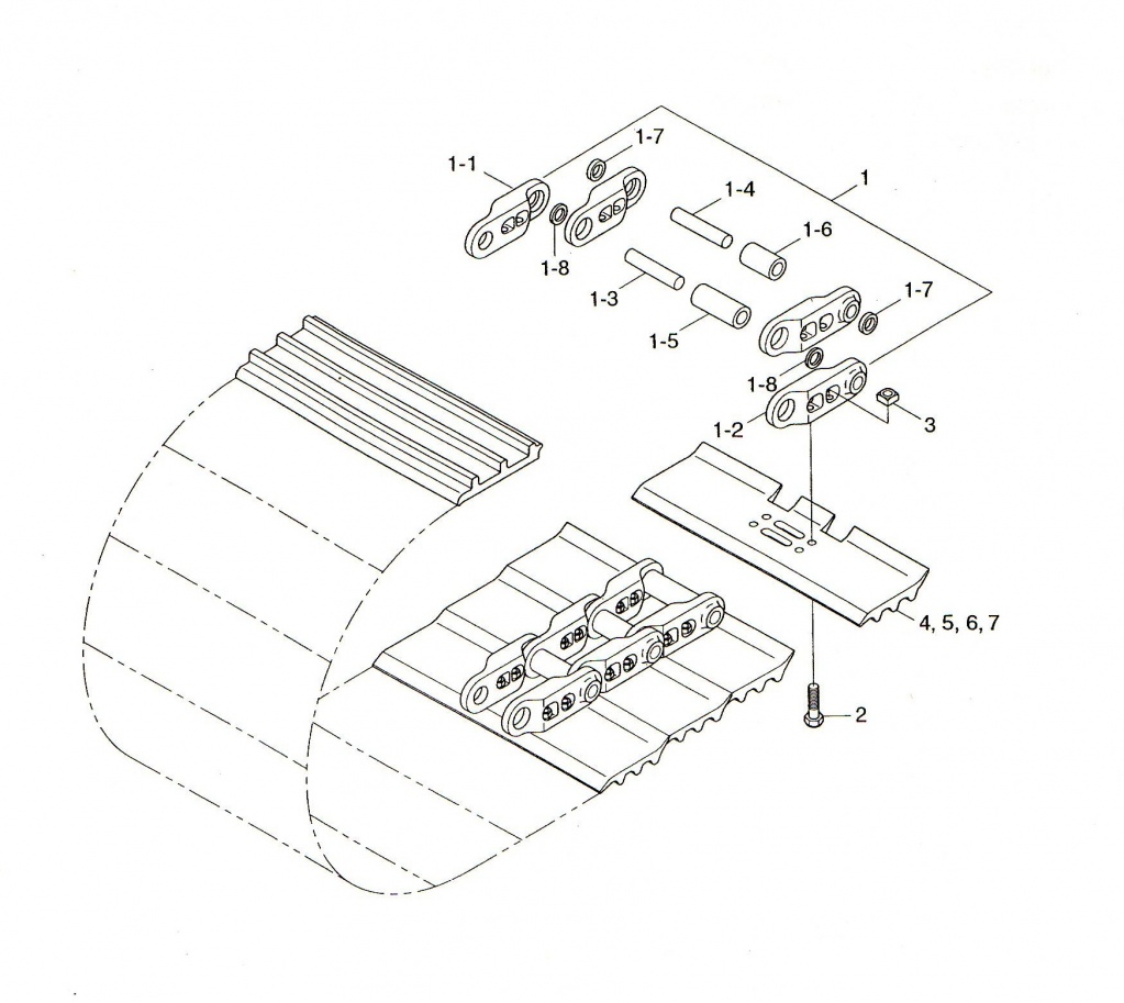 Гусеница экскаватора схема